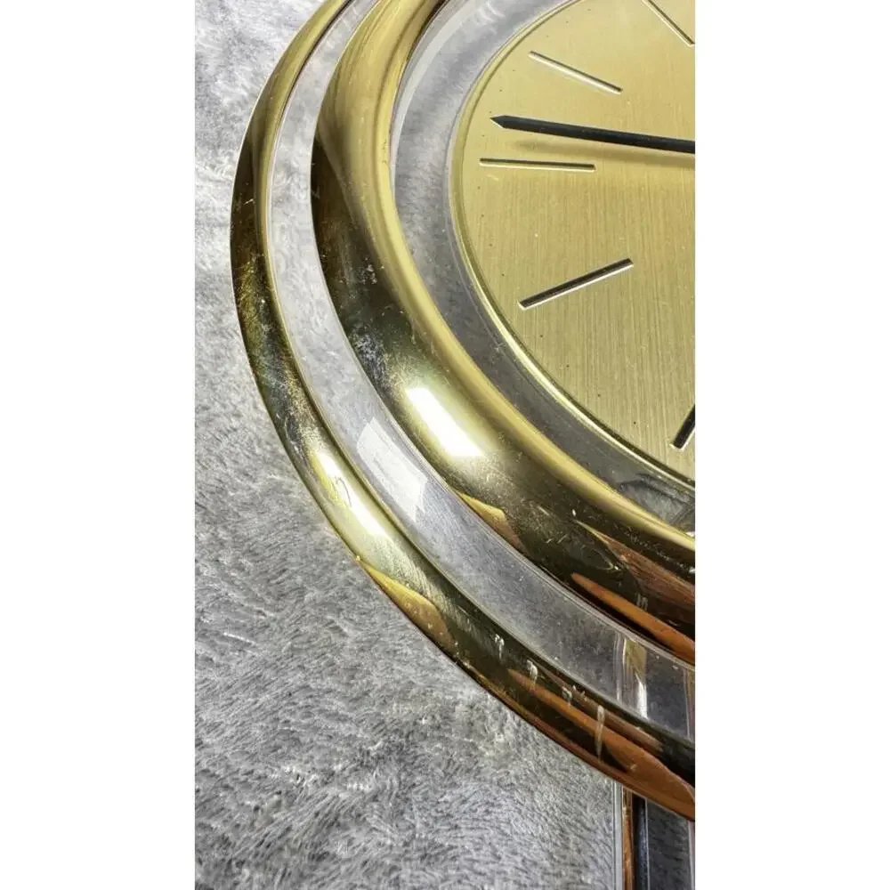 Vintage Seiko Quartz Pendulum Wall Clock Gold and Clear - Tested, Works Great!